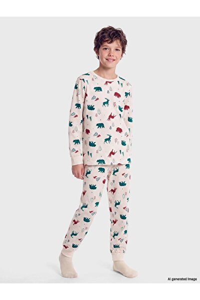 LC Waikiki Mixed Patterned Boys' Pajama Set (W6)