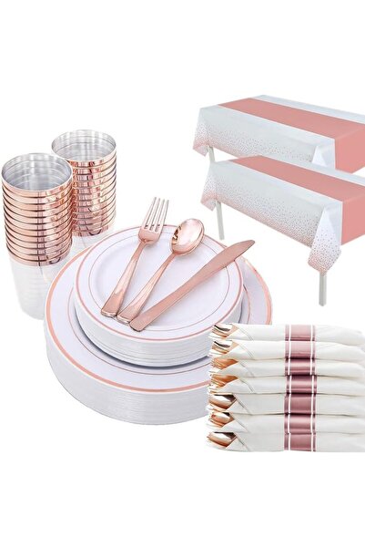 Generic Disposable Plastic Cutlery Set 175 Pieces Party Supplies with Plate S...