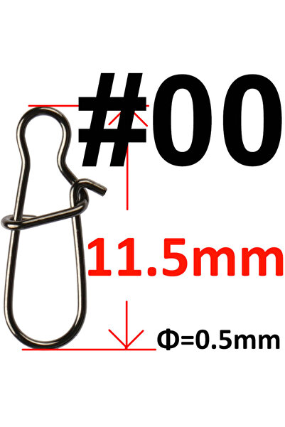 Choice 50 pcs black size 00 50 or 100 Pcs Stainless Steel Fishing Snap Hooked...