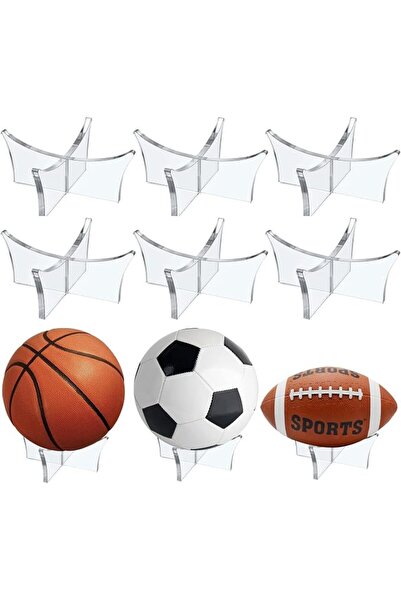 ALMEKAQUZ 6 Pcs Acrylic Ball Stand Holder,Ball Display Stand for Football Bas...