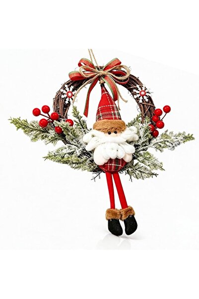 Duomama 35cm Natural Rattan Vine Wreath, Rustic Farmhouse Front Door Wall Han...