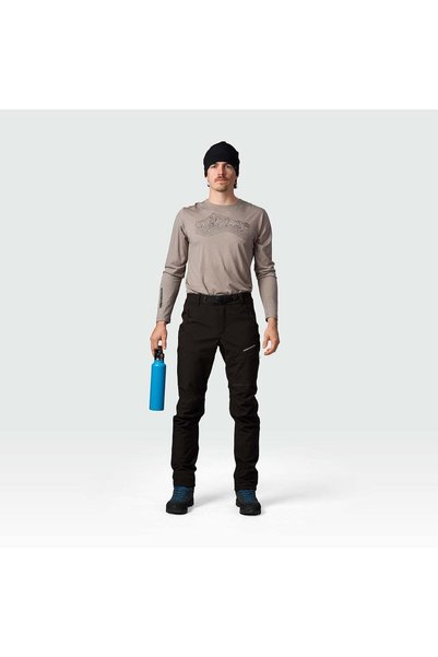 NORTHFINDER NO-5111OR pantaloni softshell de trekking pentru bărbați, outdoor 3L GOBERTO, negru