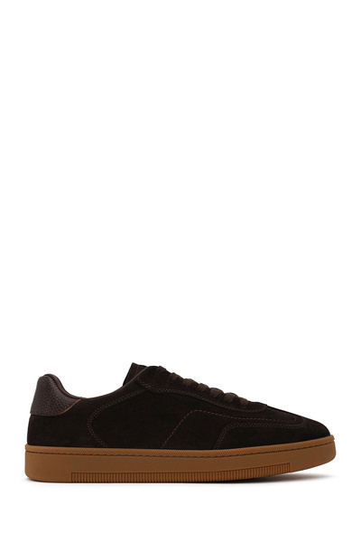 Derimod Men's Brown Lace-Up Thick Soled Suede Leather Sneaker Wm660016Ds