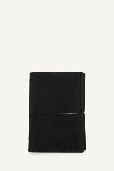 DeFacto Men's Faux Leather Wallet with Stitching Detail H8729Axns