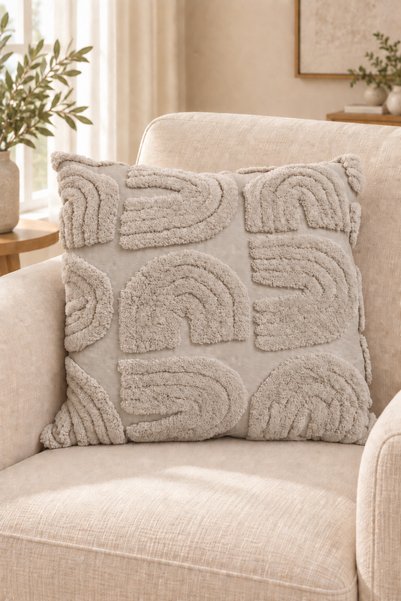 ELHAS Embossed Patterned Soft Textured Decorative Throw Pillow Cover Modern and Stylish Pillow Cover (1 Piece)