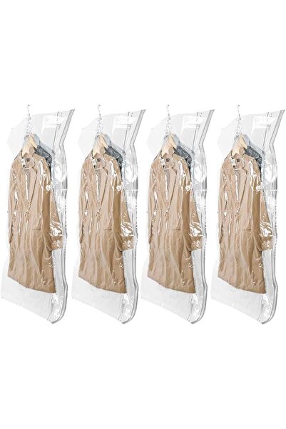 JOYZZZ Hanging Vacuum Storage Bags, 4 PCS 70x145cm Space Saver Bags for Cloth...