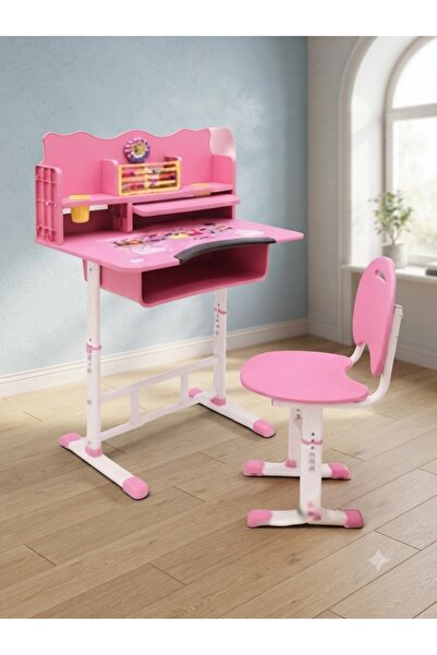 Star Kids Adjustable Study Desk and Chair Set for Children - Pink - 079-Zs-001P