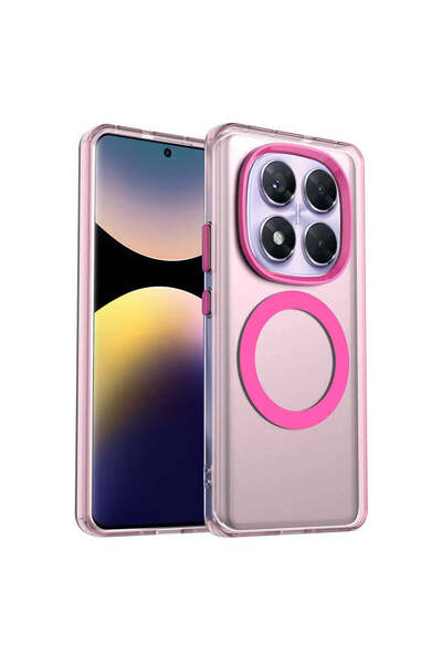 Techsuit Калъф за Xiaomi Redmi Note 14 Pro 5G, CandyCase MagSafe, бяло-розов