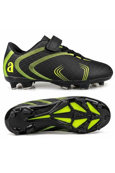 Permani Ghete de fotbal pentru copii Narendo, negru-verde, 37