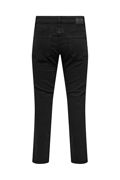 Only & Sons Siyah Erkek Dar Taşlamalı Denim Pantolon 22034377 ONSLOOM SLIM BO...