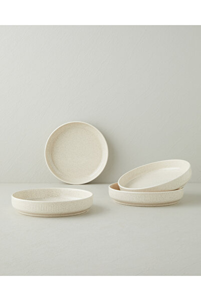 English Home Boheme Stoneware 4'lü Bowl Seti 23 cm Krem