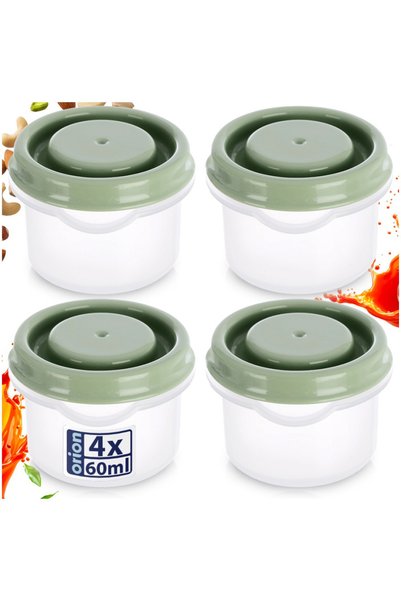 Orion Set 4 Caserole Sosuri Si Condimente, 50 ml, 5.5x4 cm, Plastic, Transpar...