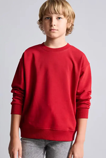 DeFacto Okul Bisiklet Yaka İçi Yumuşak Tüylü Basic Sweatshirt Erkek Çocuk I14...
