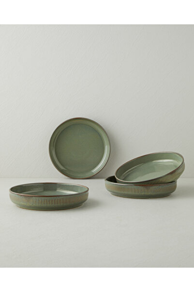 English Home Boheme Stoneware 4'lü Bowl Seti 23 cm Yeşil