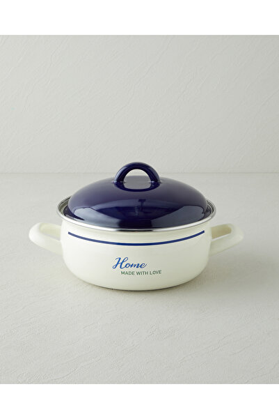 English Home With Love Emaye Mini Tencere 18 cm Lacivert