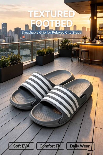 Alnoor Global Store Sporty Style Slip-On Sandals - Lightweight & Non-Slip Grip