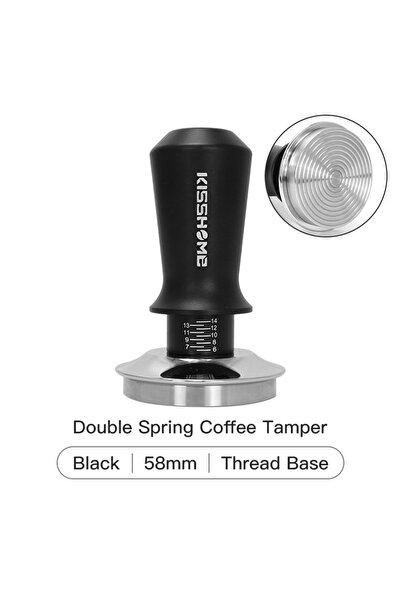 Choice 58MM Black Thead Coffee Tamper 30lb Constant Pressure Calibrated Doubl...