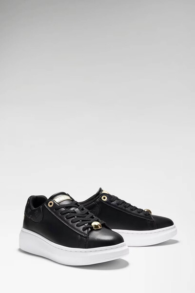 Guess Fireup Genuine Leather Black Women's Sneaker Fltfrelea12