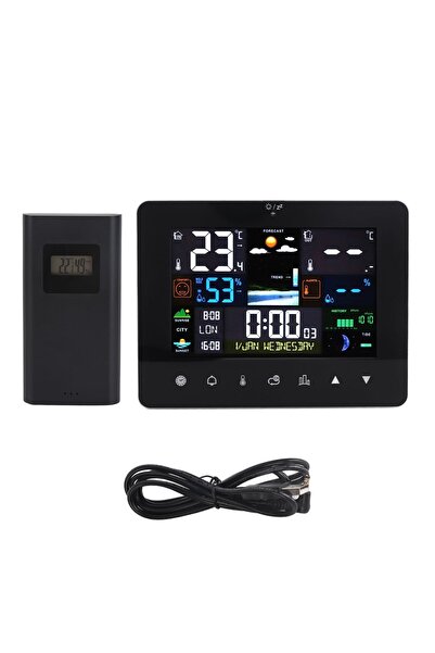 Noonedibs Stație Meteo Digitală Touch Screen, Prognoză 12h, Calendar, Alarmă,...