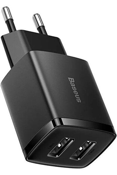 Baseus Încărcător de rețea cu 2 porturi USB, 10.5W, Încărcare rapidă, Negru