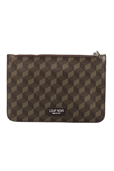 LOUP NOIR Checkerboard Clutch Bag Geometric Designer Style
