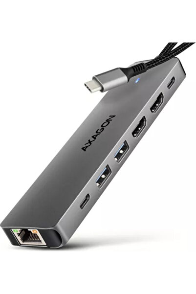 Axagon Hub USB HMC-7HX2 2 x USB-A 2 x HDMI RJ-45 USB Type-C PD 100W
