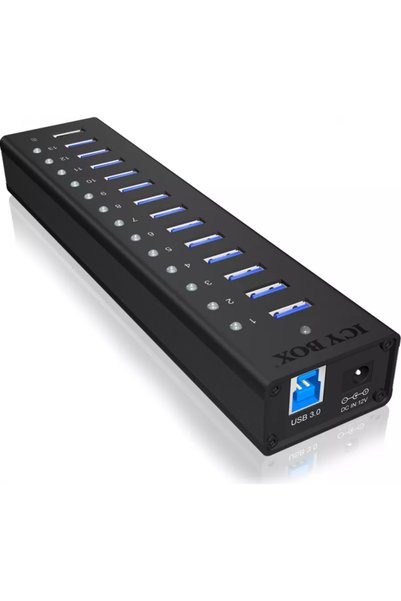 ICY BOX Hub USB IB-AC6113 13 Porturi USB 3.0 Negru