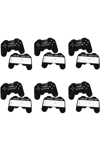 Yelajoy 12 PCS Video Gaming Party Invitations, Gamer Birthday Invite Cards, K...
