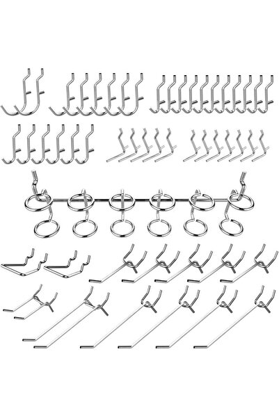 GENERAL Hiltex 53106 Pegboard Hook Assortment Set, 50 Piece Heavy Duty, Pegbo...