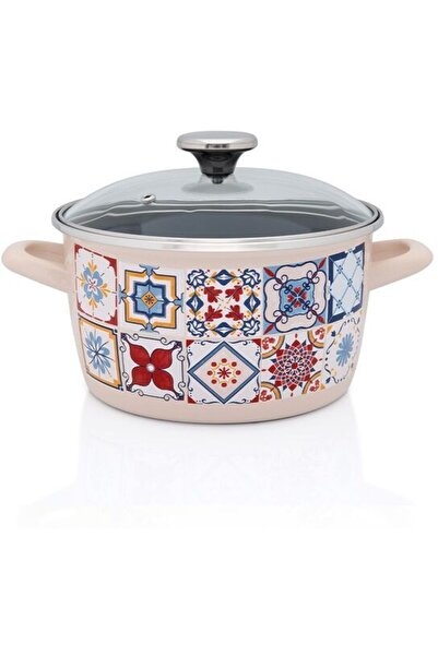 Metalac Oala cu capac din sticla Porto email 20cm 3.5l