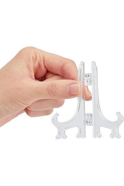 X SPRING Clear Display Stand, 24 Pack Plastic Easel, 12.5 Cm Plate Holder, Fo...