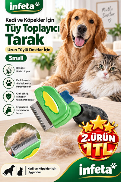 İnfeta Small Cat Dog Hair Collector Comb Long Hair Comb with Stainless Steel ...