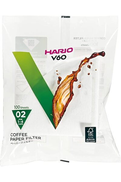 Hariom Yoga Merkezi Hario V60 Paper Coffee Filters, Size 02, 100 Count, White