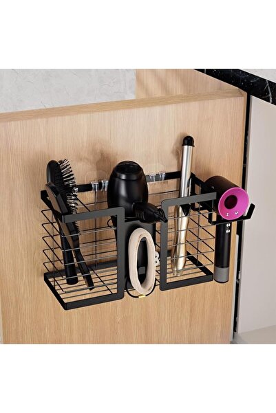 SYOSI Hair Tool Organizer 3-in-1 Wall Mount Hair Dryer Holder, Metal Bathroom...