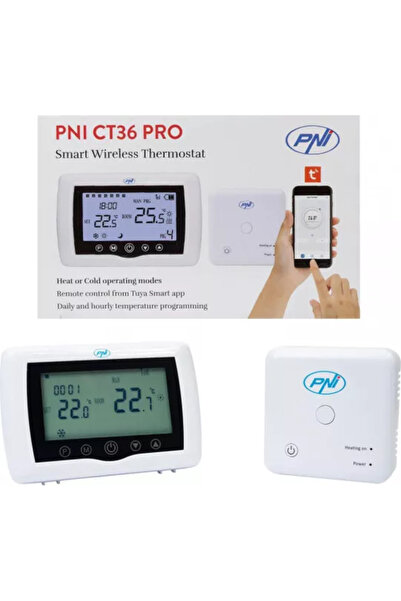 PNI Termostat inteligent CT36 PRO fara fir, WiFi 2.4GHz, control prin Interne...
