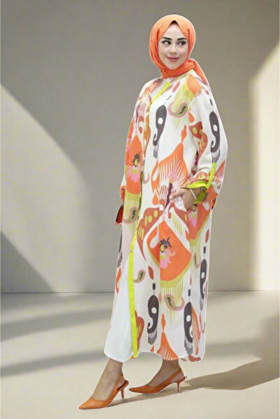 Forhunna Printed shirt dress orange