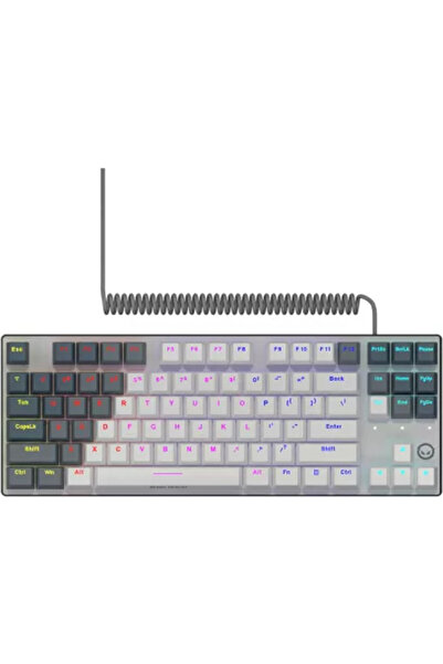 LORGAR Tastatură Azar 514TKL RGB LED USB Alb-Gri