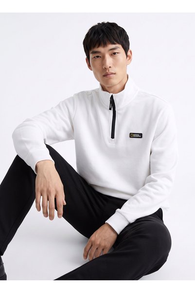 NATIONAL GEOGRAPHIC Ekru Erkek Sweatshirt N6WM-SWT4102