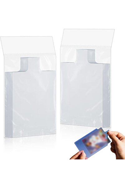 SYOSI 200 Pack Tabbed Sleeves Holders with Pull Tab for Trading Cards, Protec...