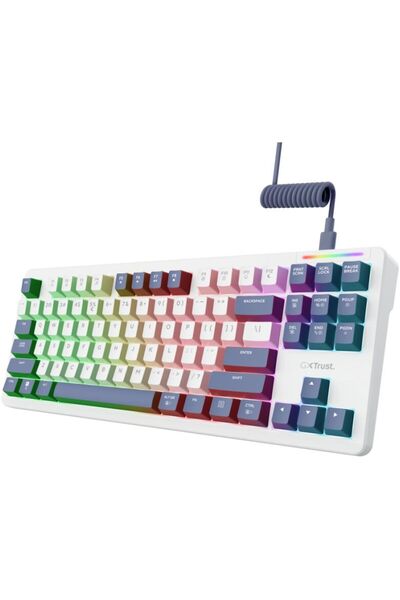 Trust Tastatura Mecanica Cu Fir Gxt 872 Xyra Tkl, Backlight, Nr Taste 87, Alb