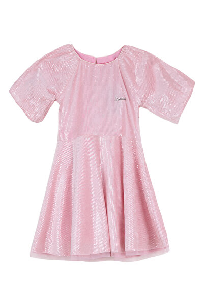 Barbie Pembe Kız Çocuk Payetli Abiye Elbise BRB6WG-ELB6481