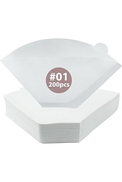 ECVV 200 Count Coffee Filters for 1-2 Cups, Size #1 Naturally Whitened Dispos...