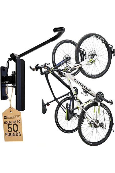 STOREYOURBOARD Swivel Bike Wall Rack, Garage Hanger Hook, 2 Pack, Black (06499)