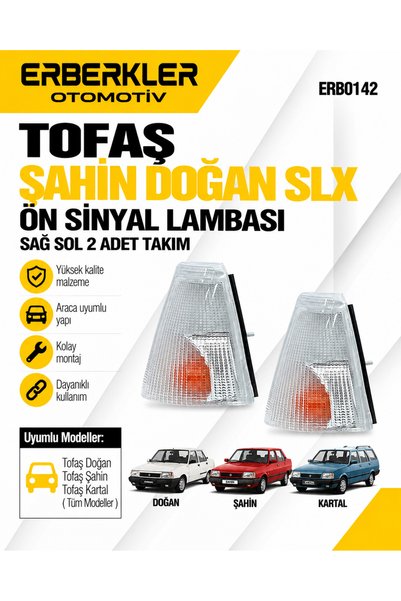 ERBERKLER Tofaş Şahin Doğan Slx Ön Sinyal Lambası Sağ Sol 2 Adet Takım