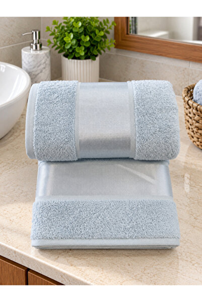 Tanem Home %100 Pamuklu 2'li Havlu Seti 50x90 El ve Yüz Havlusu + 70x140 Banyo Havlusu, Bordürlü