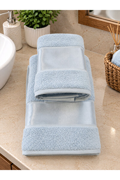 Tanem Home %100 Pamuklu 2'li Havlu Seti 50x90 El ve Yüz Havlusu + 70x140 Banyo Havlusu, Bordürlü
