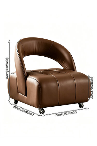 Vitakit Ergonomic Cat Scratch Resistant Leather Dining Chair, Thick High Resilience Cushion Solid Wood Home Leisure Armchair For Bedroom Living Room