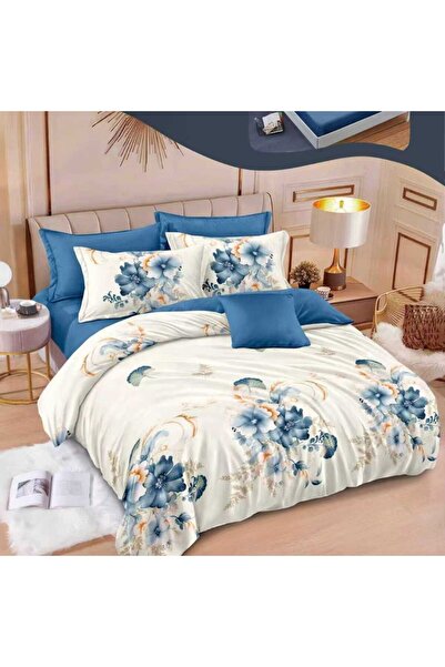 Casa de Vis Double bed linen set, satin cotton, 180x200 cm, 6 pieces, with el...