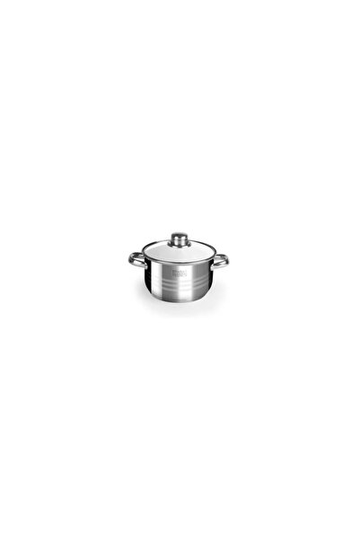 Perfect Home Cratiță din oțel inoxidabil cu capac din sticlă, 16 cm, 2 litri