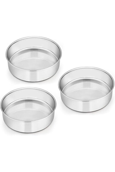GENERAL E-far 6 Inch Cake Pan Set of 3, Stainless Steel Round Smash Cake Baki...